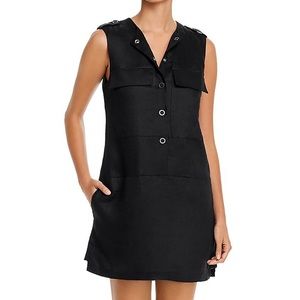 Equipment Jalil Linen Dress Shirtdress Black Small Button Up New